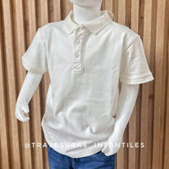 Camiseta Tipo Polo Básica Blanco