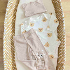 Conjunto 3 Piezas Osos Beige