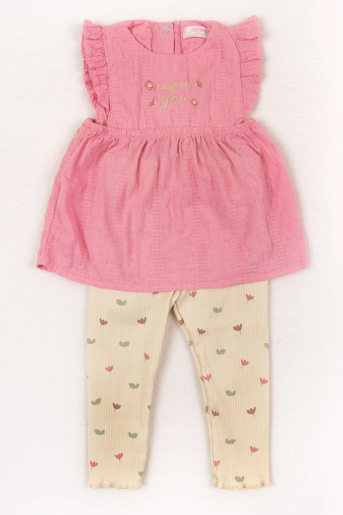 Conjunto Niña Blusón Y Leggings Estampados | Travesuras Rosado