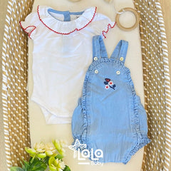 Conjunto Overall Body Denim