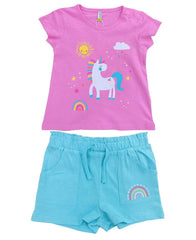 Conjunto Short Unicornio Rosa