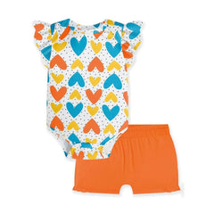 Conjunto Short y Body Corazones