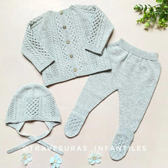 Conjunto Tricot Biscuit Gris Primer Dia Martin Aranda