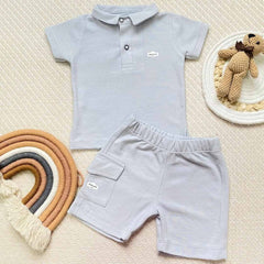 Conjunto Para Bebé Niño Bermuda grey