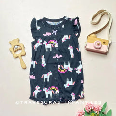 Mameluco Estampado Unicornio Negro