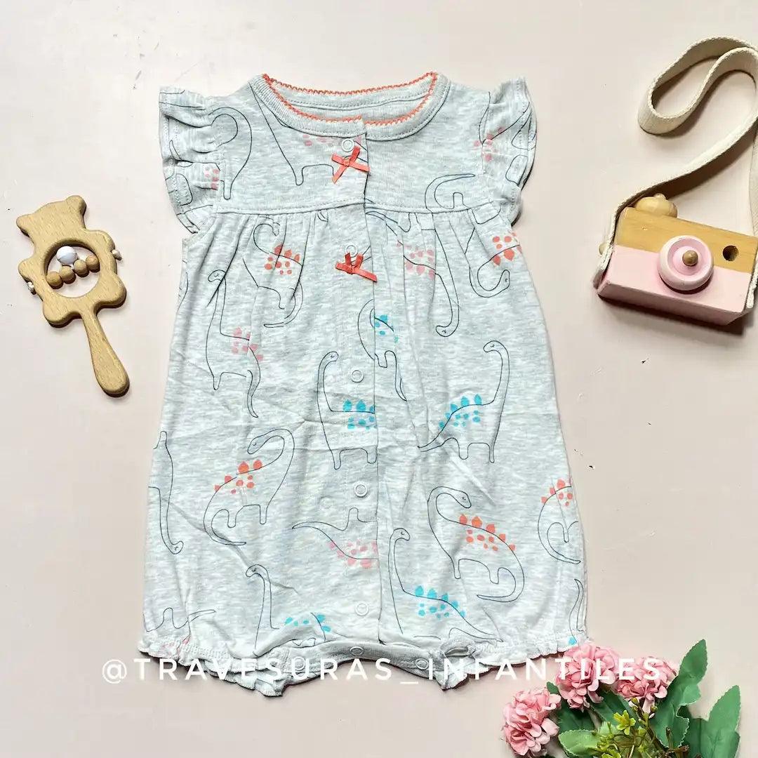 Mameluco Estampado Dinosurios Gris Niña
