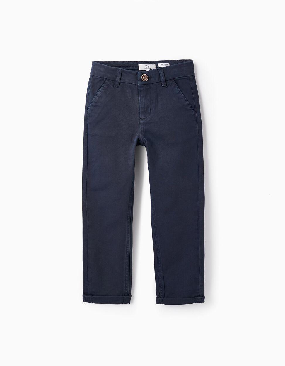 Pantalón Skinny Fit Algodón Azul