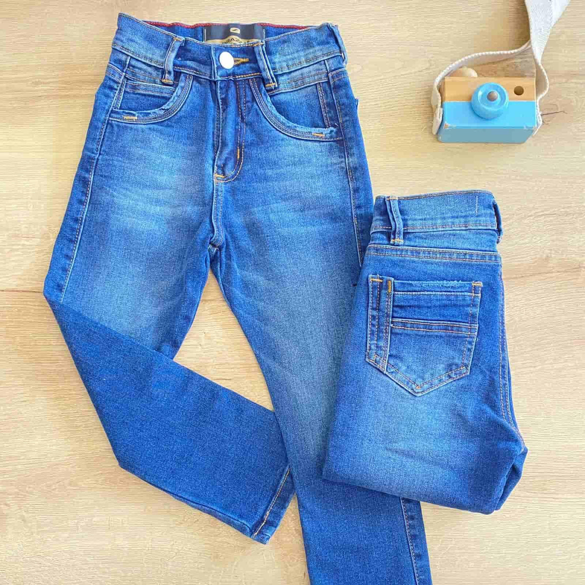 Pantalón Denim Desgaste Bolsillo