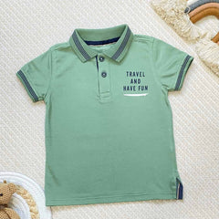 Polo Para Niño Travel Verde Oliva