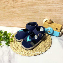 Sandalias Detalle Dino Navy Huellitas