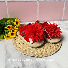 Sandalias Flor Roja Huellitas