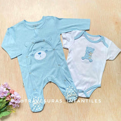 Set Pijama y Body Osito Azul