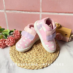 Tenis Bota Velcro Luciana Unicornio Rosa Fisher Price®