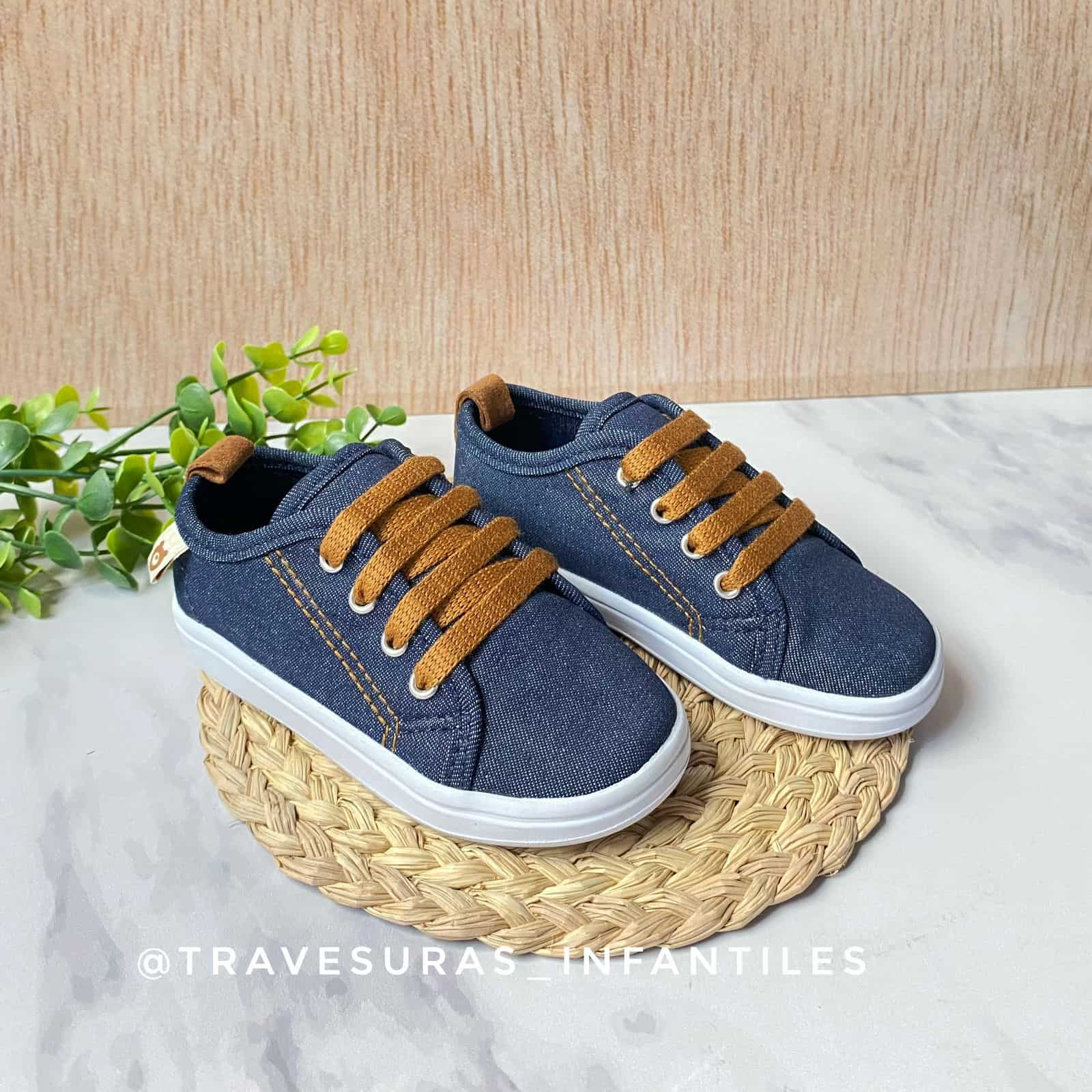 Tenis Denim Cordones Café Melosos