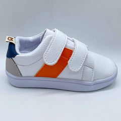 Tenis Velcro Combinado Naranja Melosos Estilo