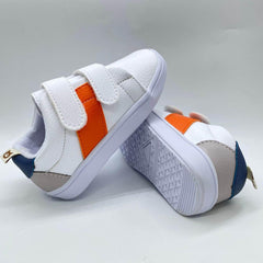 Tenis Velcro Combinado Naranja Melosos Suela