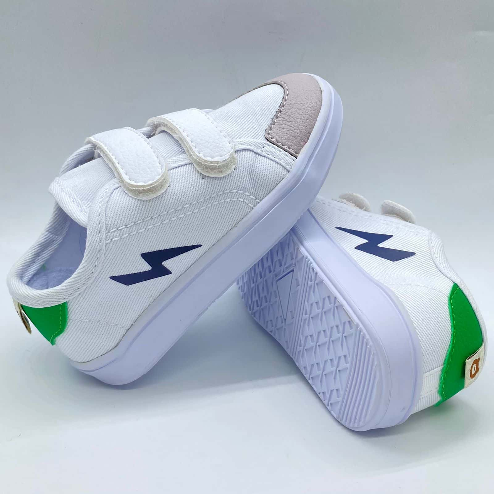 Tenis Velcro Blancos Rayo Melosos Suela