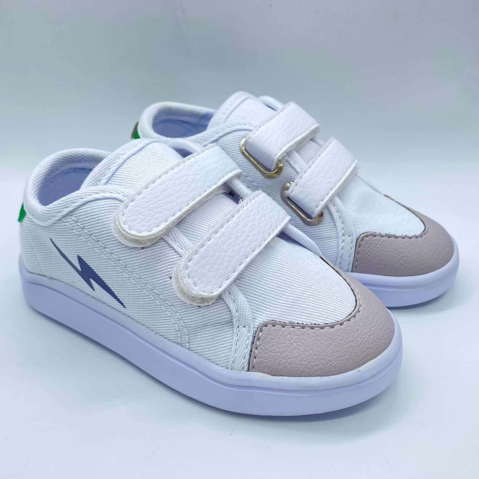 Tenis Velcro Blancos Rayo Melosos