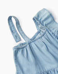 Vestido Con Volantes Denim