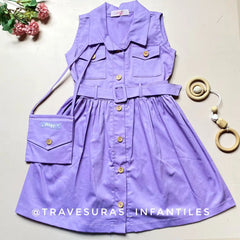 Vestido Detalle Cinturon Con Bolso