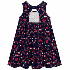 Vestido Estampado Corazones Navy