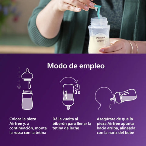 Tetero Natural Response 3.0 Válvula AirFree 9oz Avent Modo