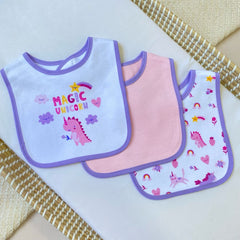 Set 3 baberos Estampados Para Niña Estilo