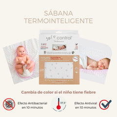 Sabana 100% Algodón 70x140 Safe Control Blanco/Gris