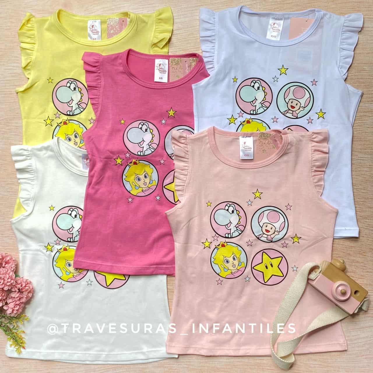 Blusa Princesa Peach Colores Surtidos - Travesuras Infantiles