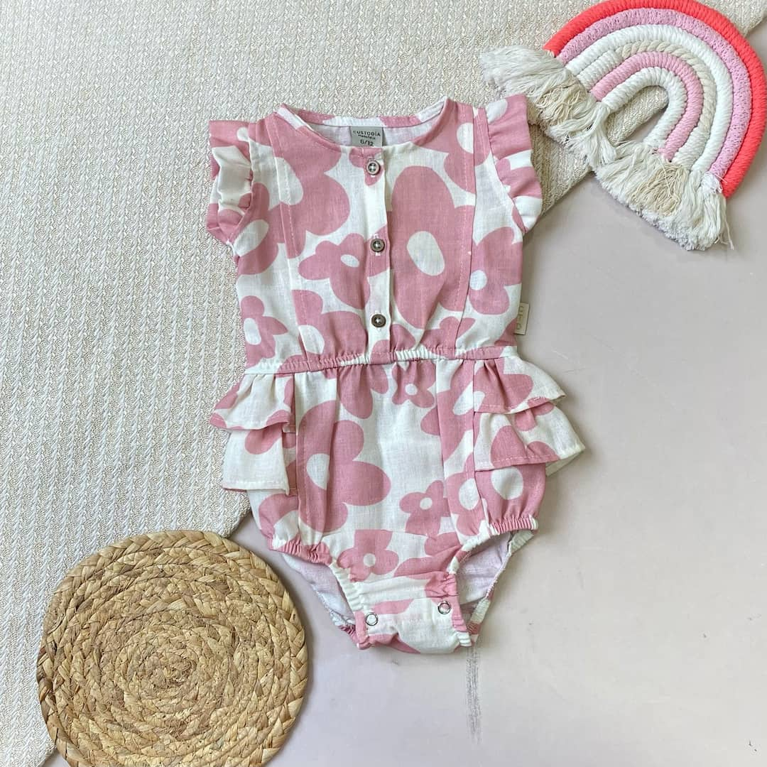 Body Para Bebé Niña Estampado Flores Bolero