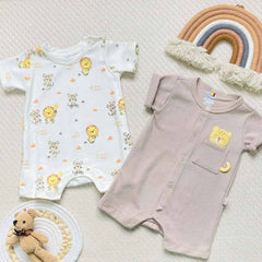 Set 2 Mamelucos Bolsillo Leon beige