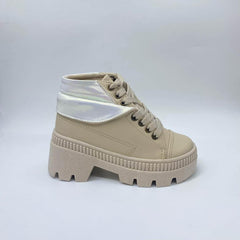 Botas Cordones Beige Estilo