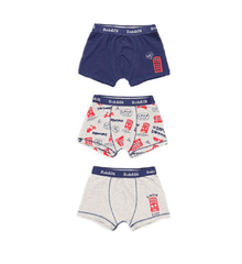 Set x 3 Boxer Estampado Gris-Azul