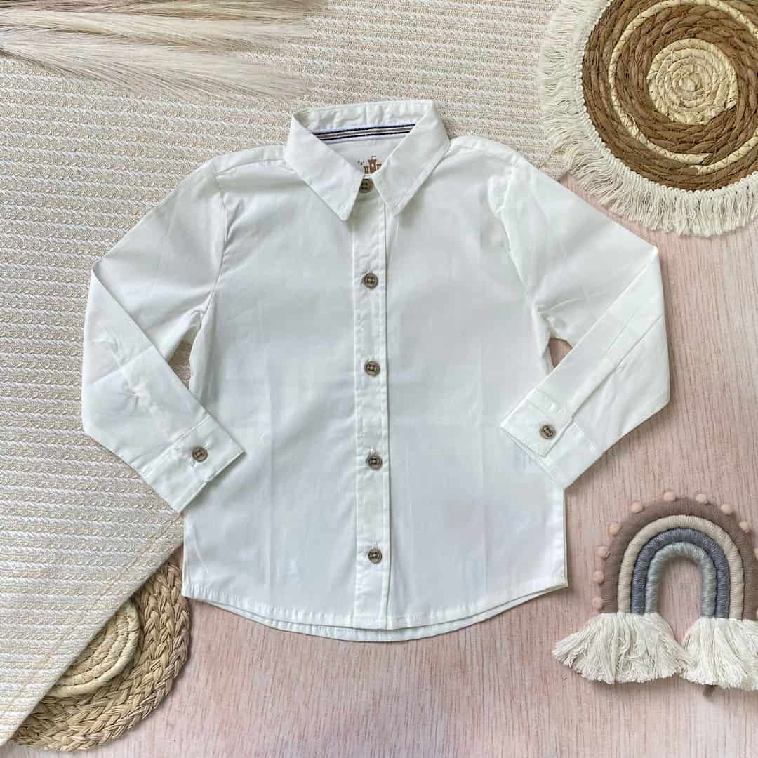 Camisa Manga Larga Blanco niño