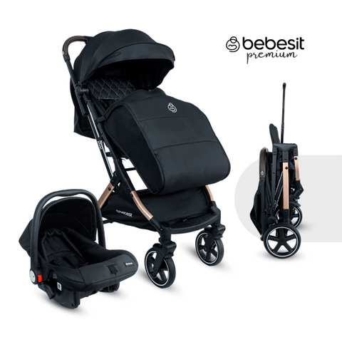 Coche Maleta Con Porta Bebé Pixel Negro Bebesit Partes