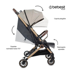 Coche Maleta Micro Beige Bebesit Detalles