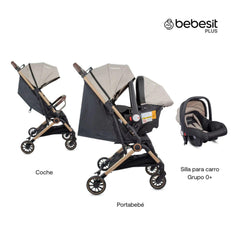 Coche Maleta Con Porta Bebé Micro Beige Bebesit Partes