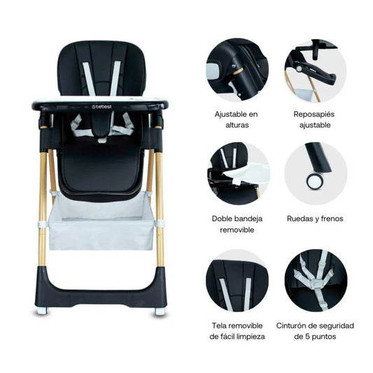 Silla Comedor Prime Negro Bebesit 