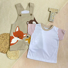 Conjunto Bebé Overol Oso Beige