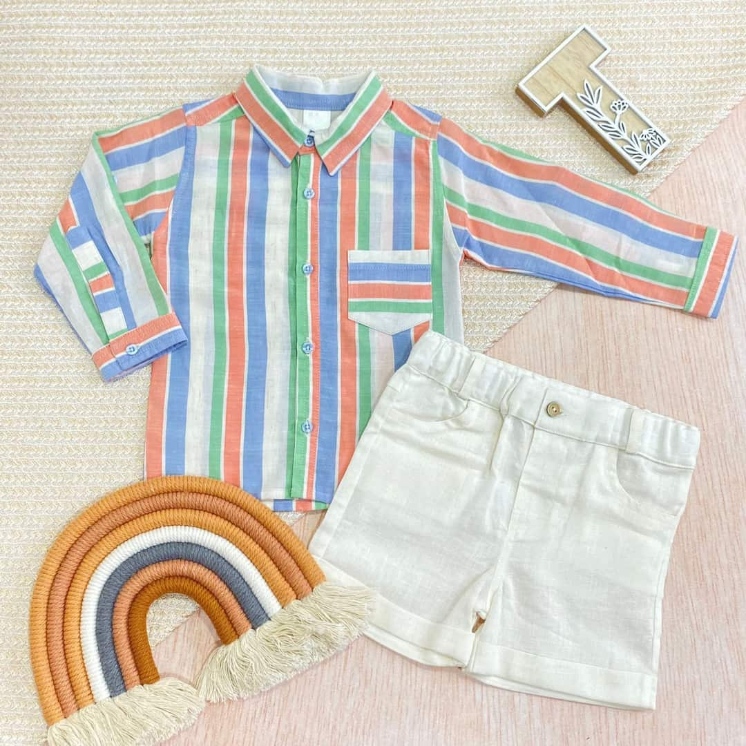 Conjunto Rayas Pastel Bebé Niño