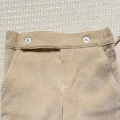 Traje De Ceremonia Acanalado Pana Beige Pantalon