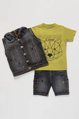 Conjunto 3 Piezas Chaleco Jean