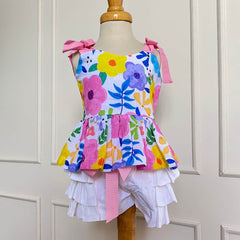 Conjunto Short Flores Bebé Niña