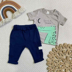 Conjunto Jogger Bebe Niño Cocodrilo Beige