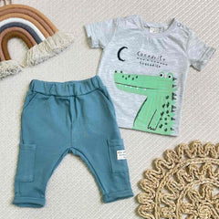 Conjunto Jogger Bebe Niño Cocodrilo gris