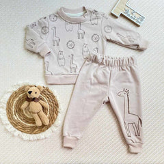 Conjunto niño Pantalon Animales Beige