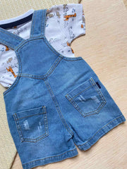 Conjunto Overol Denim Bebé Niño Detalle