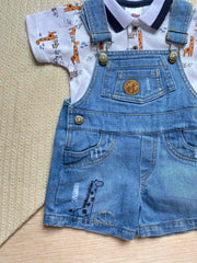 Conjunto Overol Denim Bebé Niño Jirafa