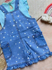 Conjunto Braga Puntos Denim Bebé Niña Detalle