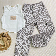 Conjunto Pantalon Animal Print Beige